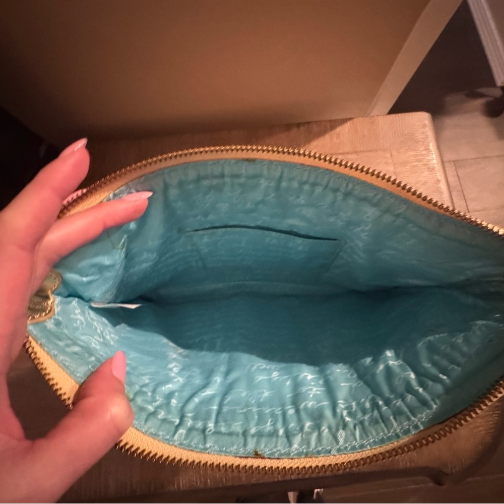 Lilly Pulitzer Gold and Tan Woven Clutch - Picture 6 of 7